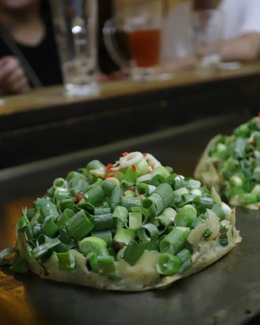 Tsubomi: Langsam gegartes Okonomiyaki und Negi-yaki